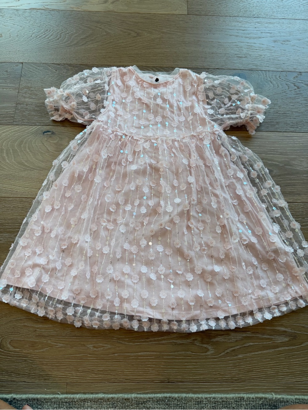 next girls Pink Sequin Dot Tulle Party Dress